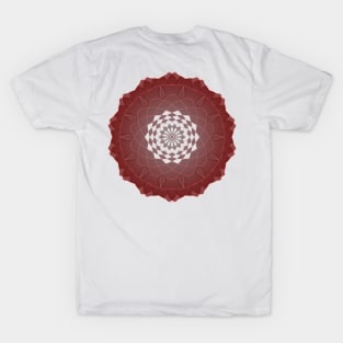 coral color  Mandala floral Intricate Patterns Symmetrical Design T-Shirt